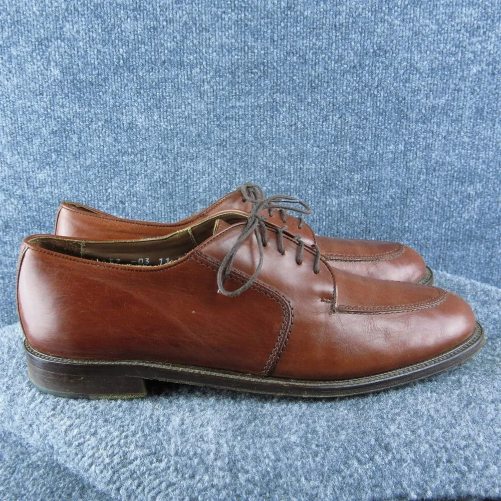 Vito Rufolo Mens Shoes‎ Size 11 Made In Italy Brown Leather Split Oxford Sharp